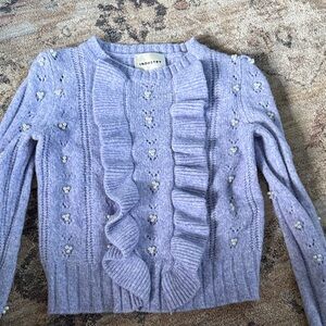 Industry Lilac Ruffle Knit Sweater